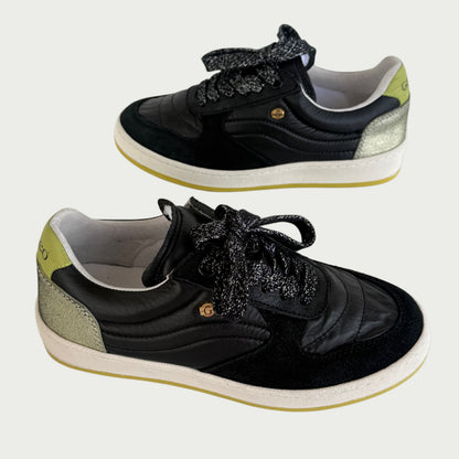 Tenis en cuero negro x verde Ref: BERLINNPN5