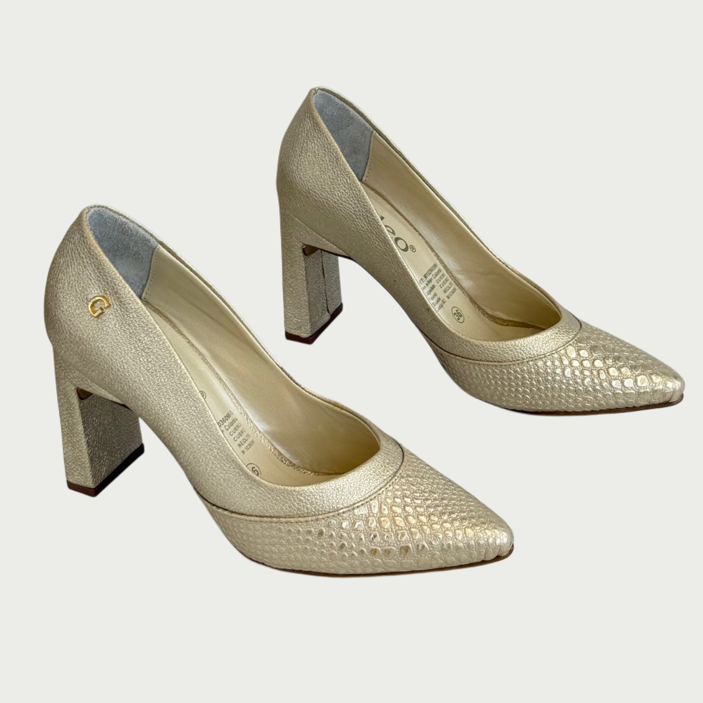 Zapatos en cuero folia x oro Ref: 5756WPOR