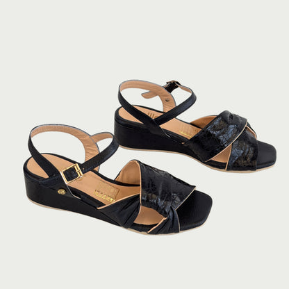 Sandalias en cuero  negro x folia Ref: 1259WPNG