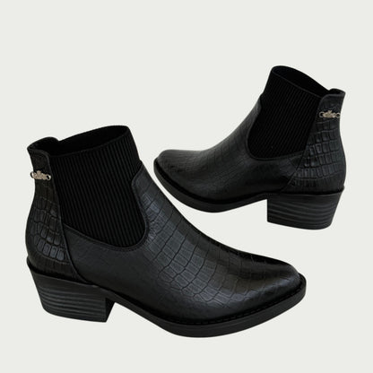 Botines en cuero negro Ref: EMMAAPNG