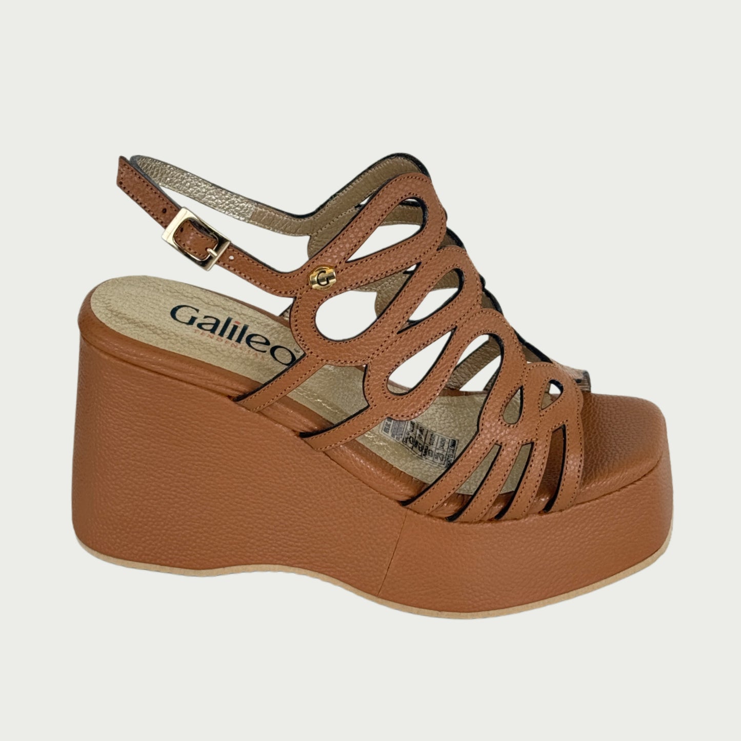 Sandalias en cuero miel Ref: ALEJANMI