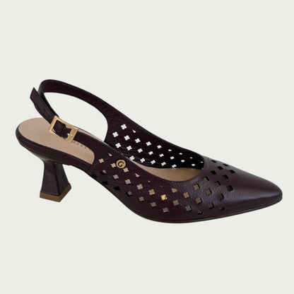 Zapatos en cuero vinotinto Ref: PC-104