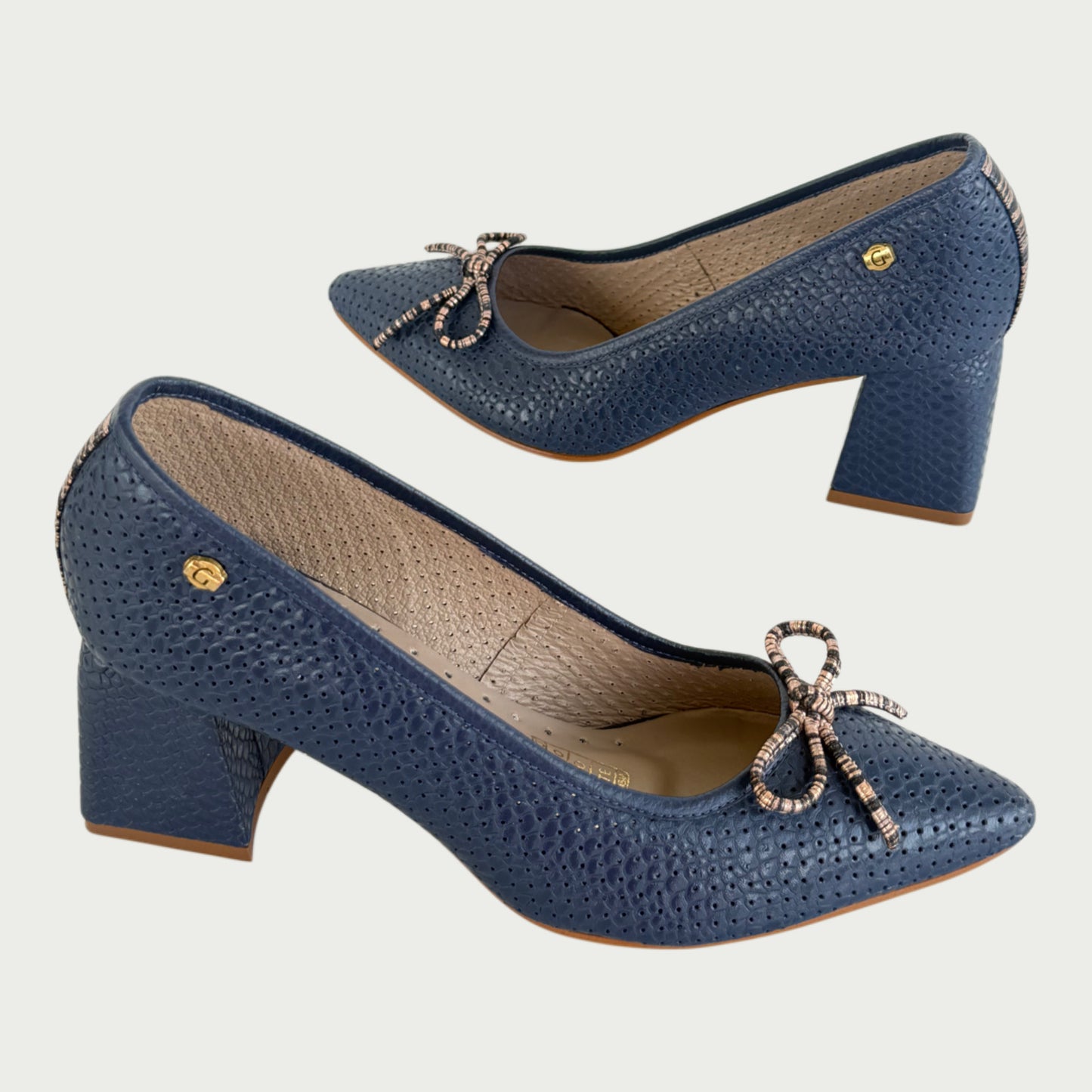 Tacones en cuero azul Ref: 6277NGZ37