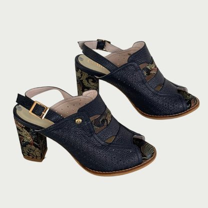 Sandalias en cuero azul x folia Ref: BT623