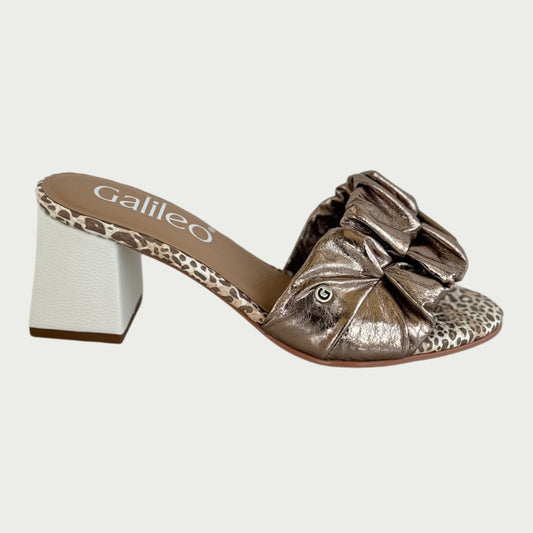 Sandalias en cuero bronce x animal print Ref: 6227MPLU