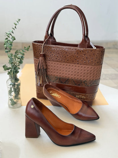 Zapatos en cuero coñac Ref: HEIMYWPTCO