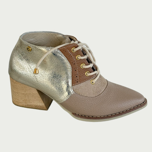 Bolichero en cuero glitter oro x carnaza Ref: B40XP