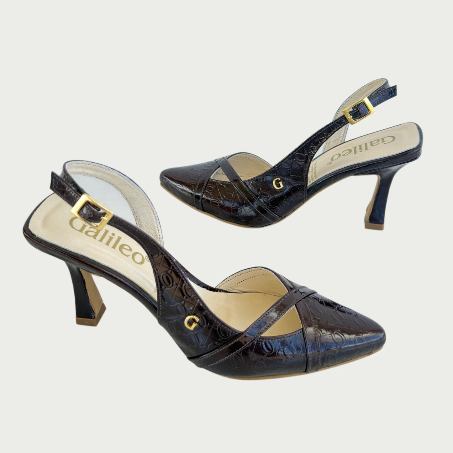 Stilettos en cuero oasis charol café Ref: 7004ZPCF