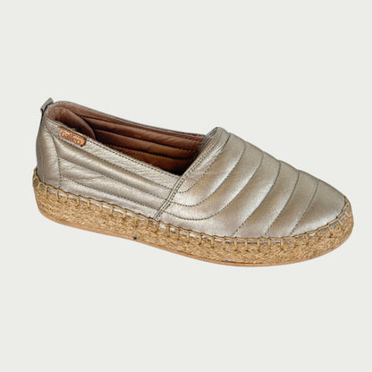 Espadrilas en cuero metal oro Ref: 4412ZP