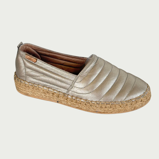 Espadrilas en cuero metal oro Ref: 4412ZP