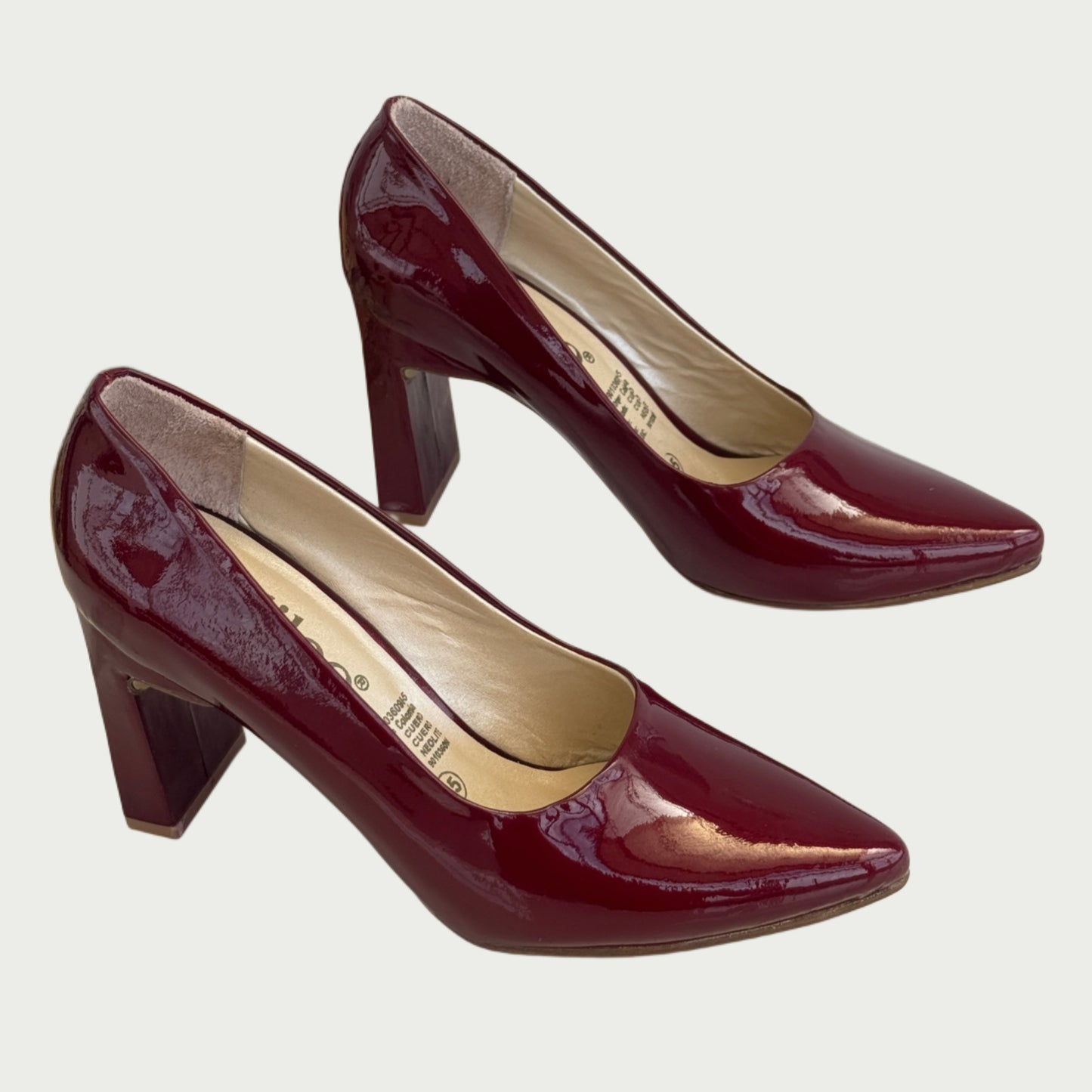 Zapatos en cuero vinotinto charol Ref: 4750XPVI