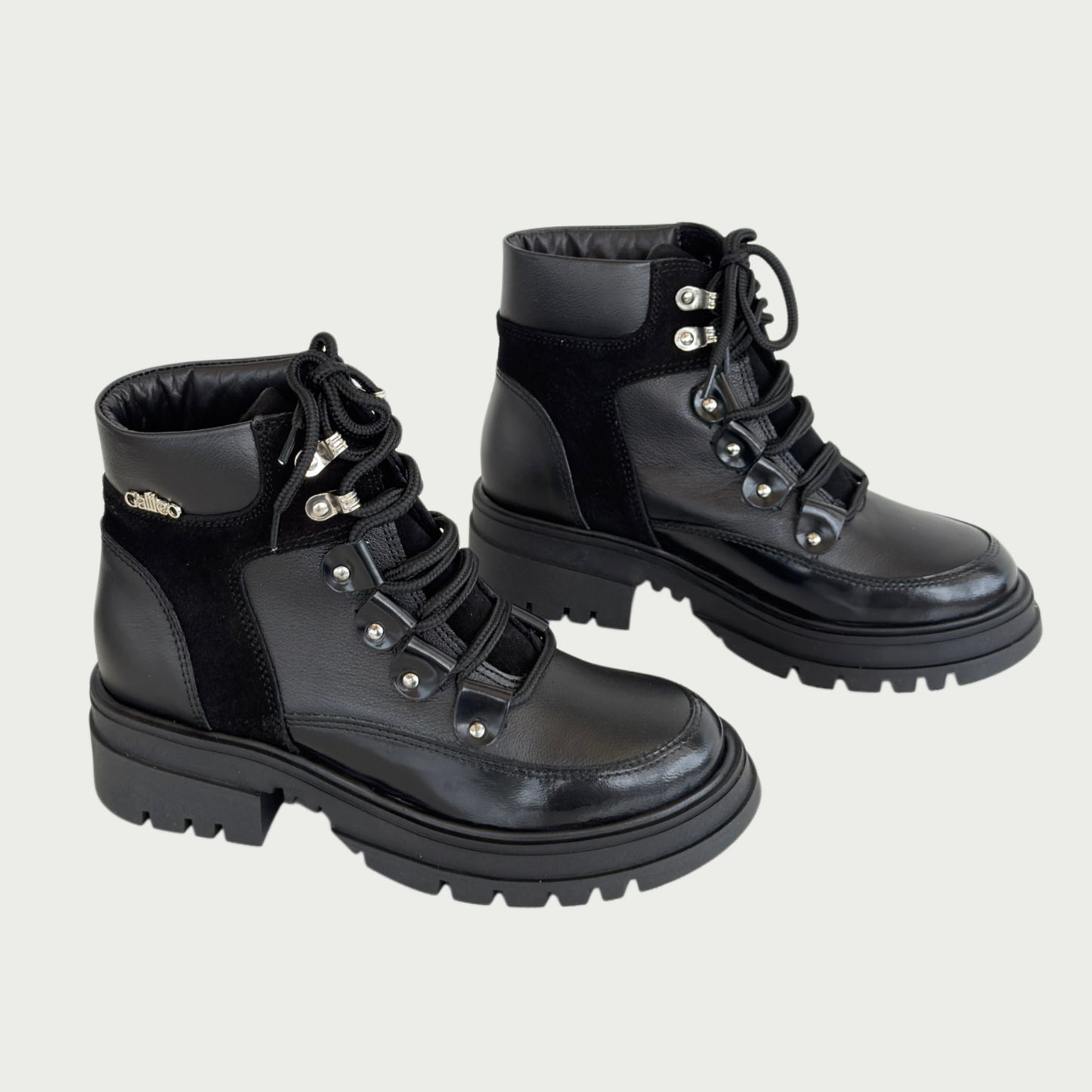 Botas en cuero negro x gamuza Ref: NOEMIZNG