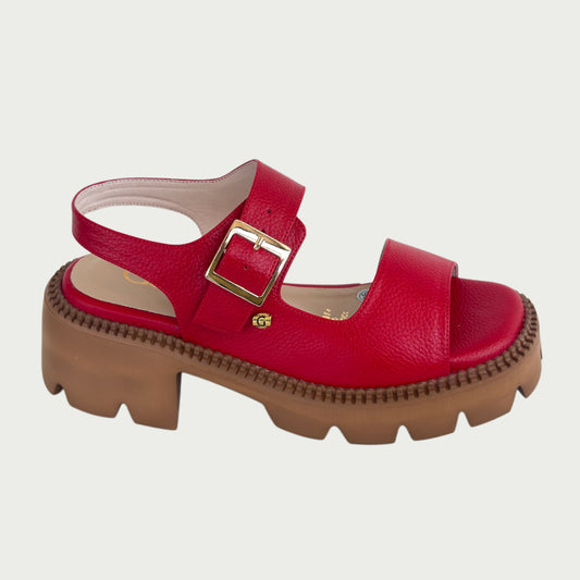 Sandalias en cuero rojo Ref: P662ZPRJ