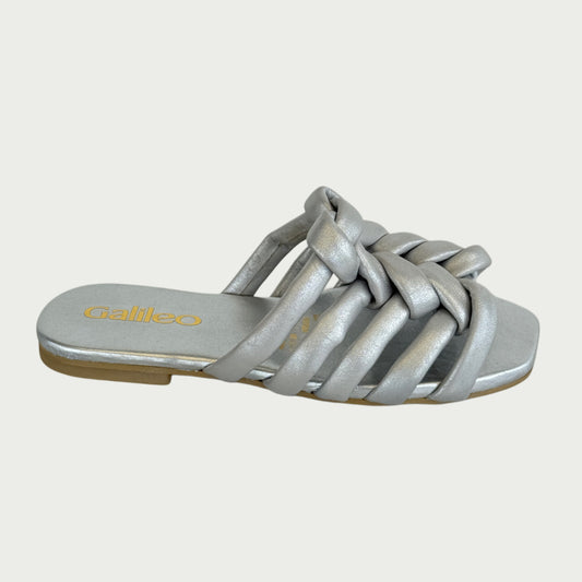 Sandalias en cuero plateado Ref: 7845NPPL