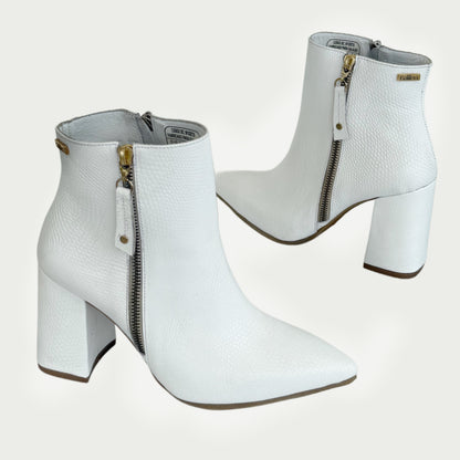 Botin en cuero blanco Ref:6398ZPBL4
