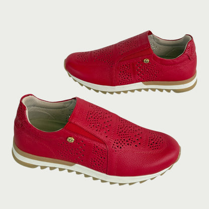 Tenis en cuero rojo Ref: T295WPRJ