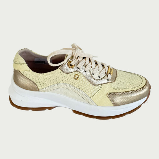 Tenis amarillo pastel x oro  Ref : SD38NPCAM5