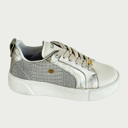 Tennis en cuero beige x folia Ref: KARLAMPGR5