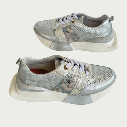 Tenis en cuero plata x folia Ref: DP141NGP4