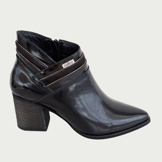Botines en cuero charol negro Ref: HAUDRXPN