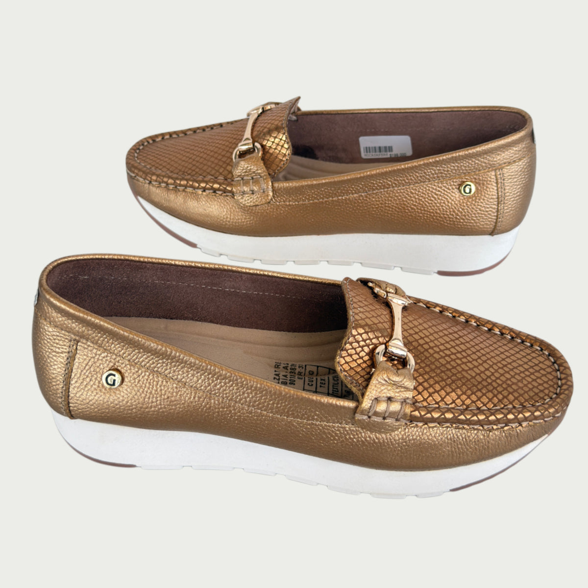 Mocasines en cuero bronce Ref: MOCASAPBR
