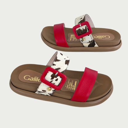 Sandalias en cuero rojo x vaca Ref: P1782ZPR