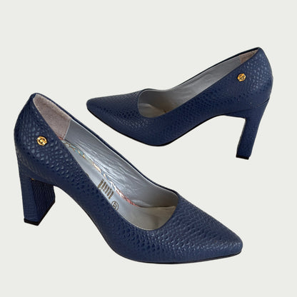 Stilletos en cuero azul Ref: 4750NGAZ7