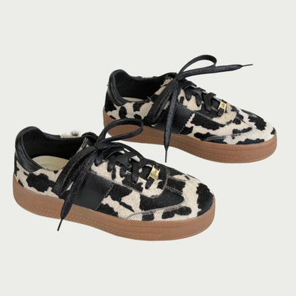 Tenis en cuero vaca negro
