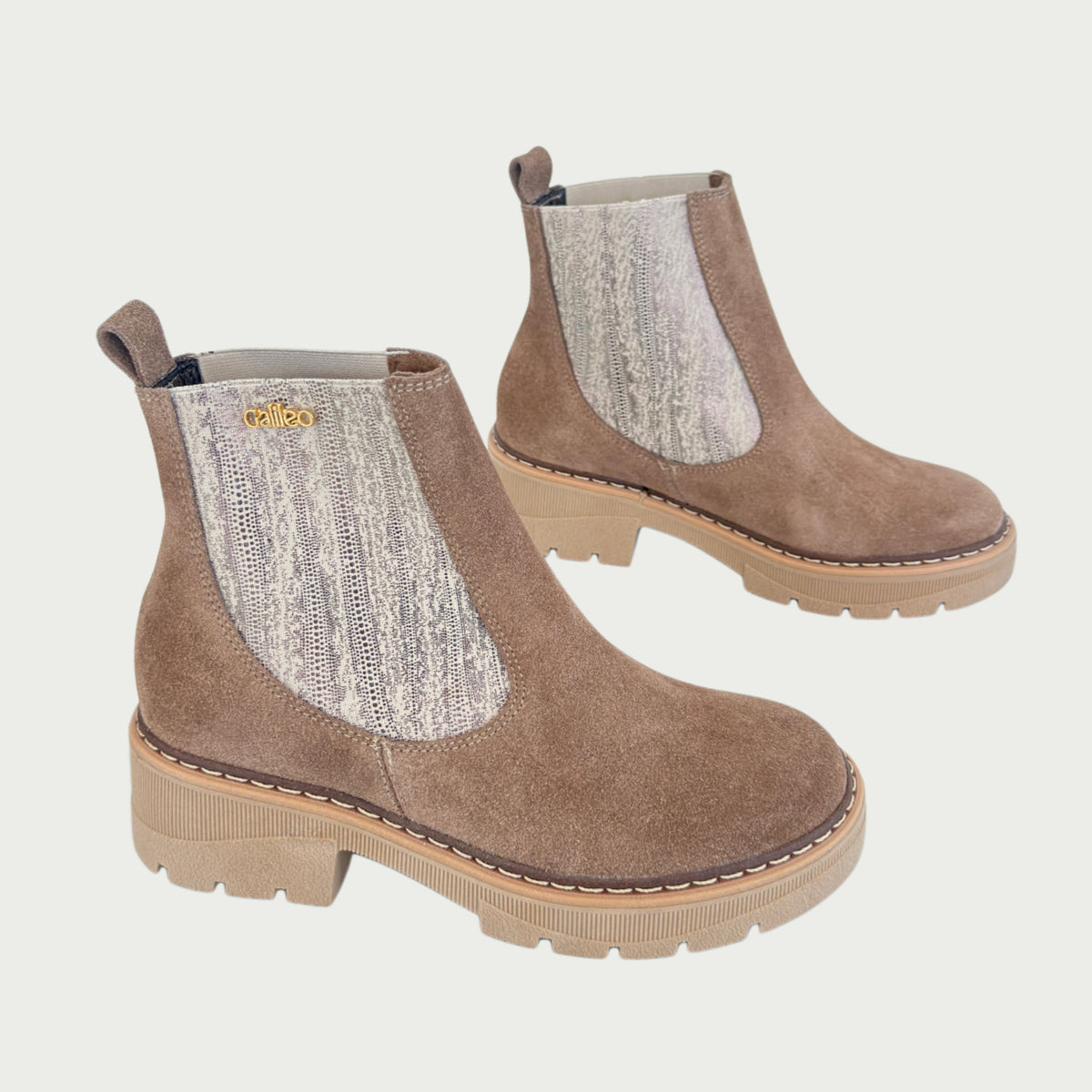Botas en cuero gamuzado taupe Ref: PARISIAAL