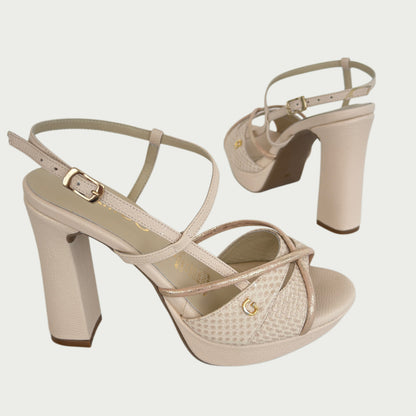 Sandalias en cuero nude Ref: 318APTOS