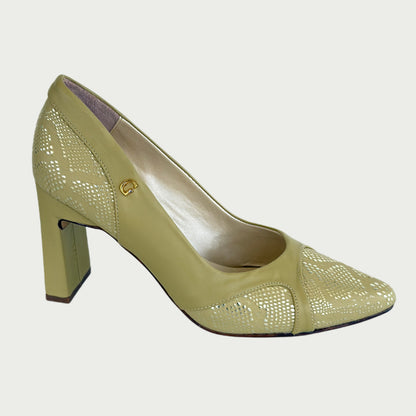 Tacones en cuero limón Ref:7024