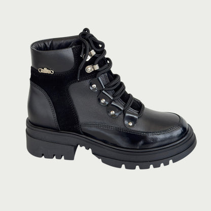 Botas en cuero negro x gamuza Ref: NOEMIZNG