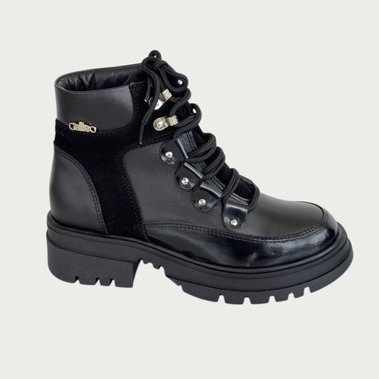 Botas en cuero negro x gamuza Ref: NOEMIZNG
