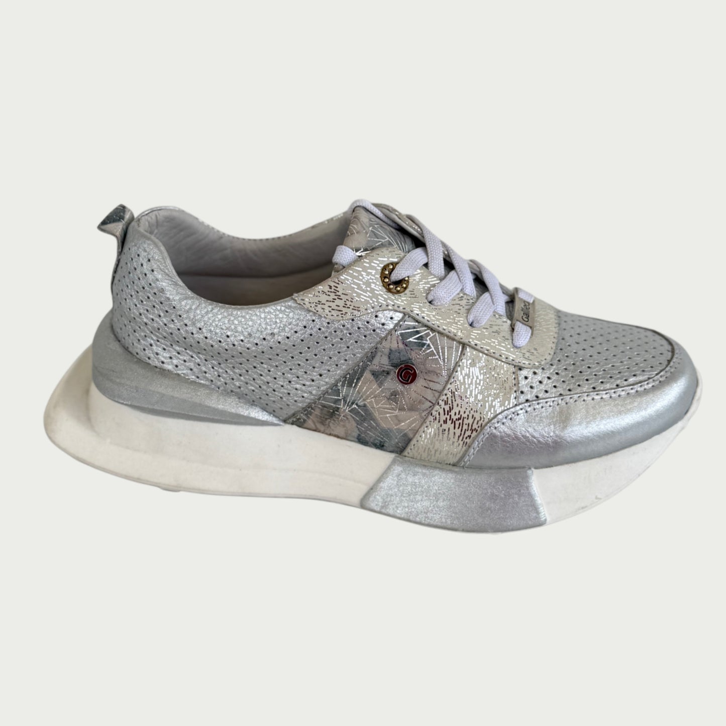 Tenis en cuero plata x folia Ref: DP141NGP4