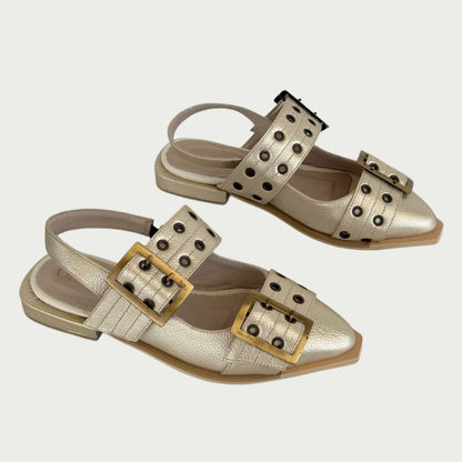 Zapatos en cuero oro Ref: Margnpd34