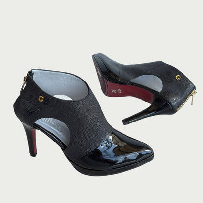 Botín en cuero negro x folia Ref: 4009WPNG