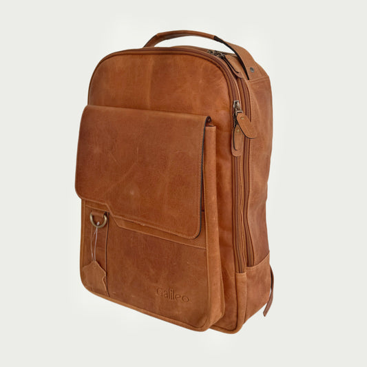 Morral en cuero vintage miel Ref: MO100