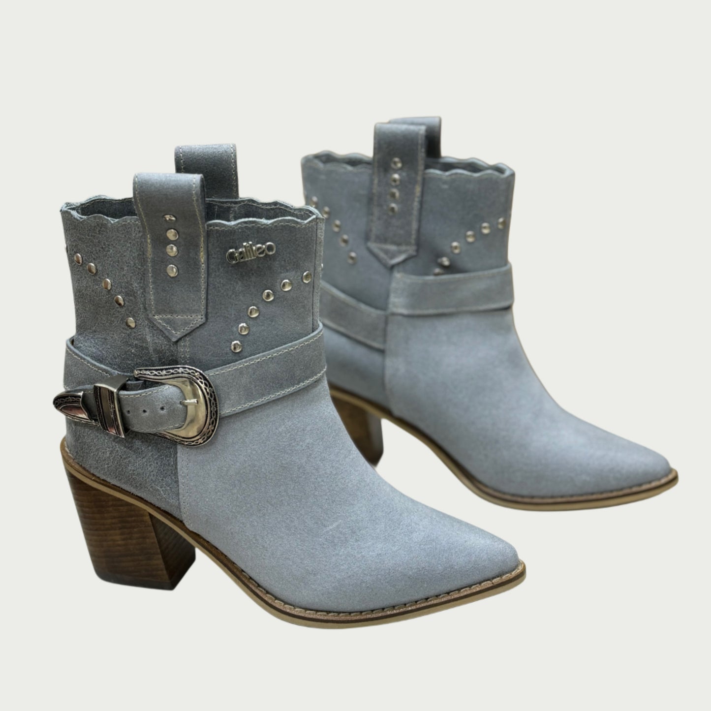 Botines en cuero carnaza gris Ref:1625NPGR4