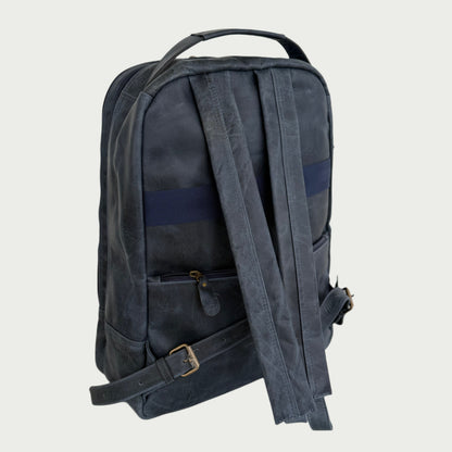 Morral en cuero vintage azul Ref: MO100