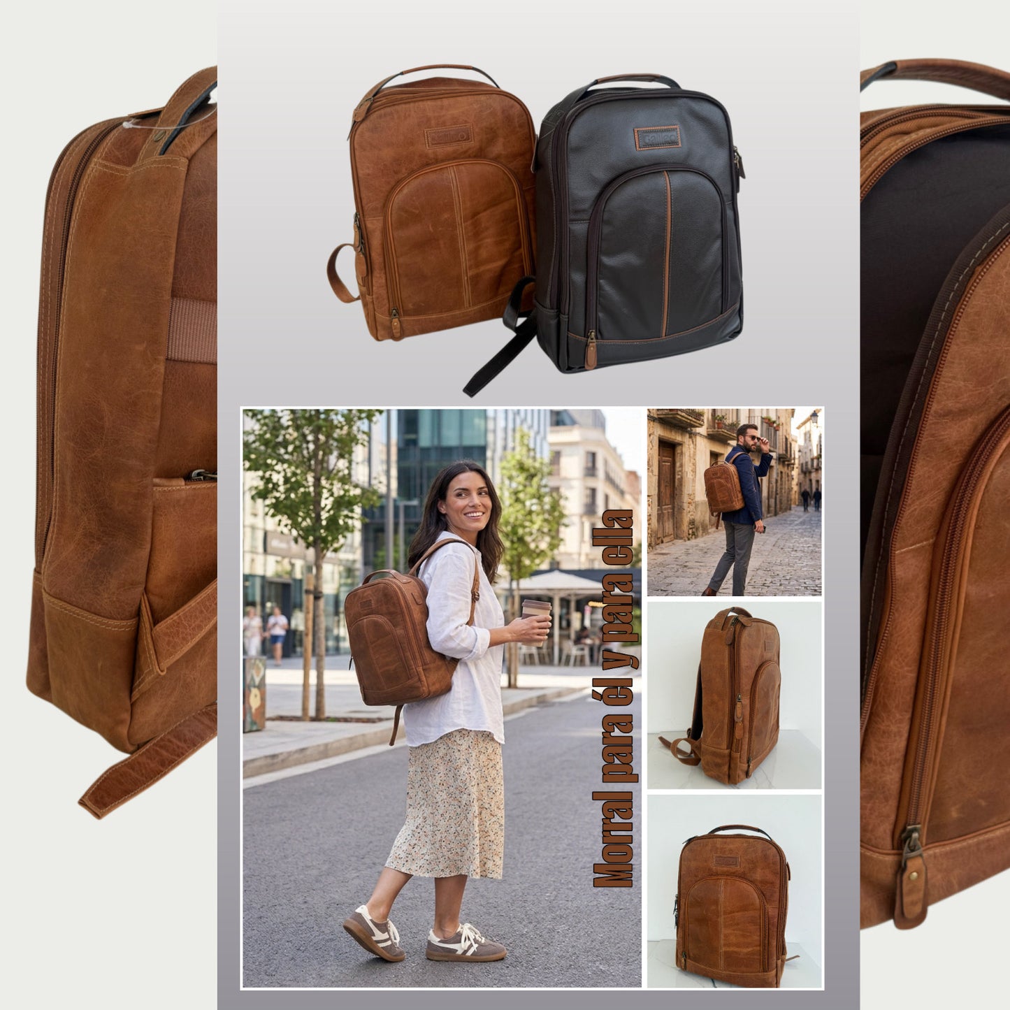 Morral en cuero miel Ref: MO1052CZNG