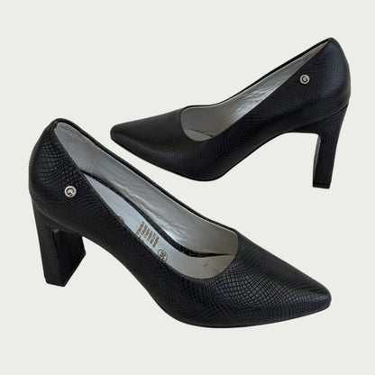 Stilettos negros en cuero Ref: 4750NGN