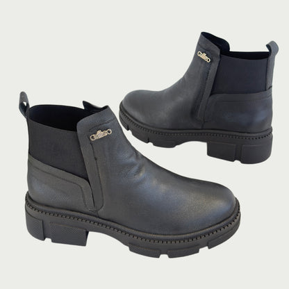 Botines en cuero negro Ref: 1579ZP