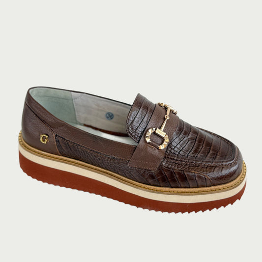 Mocasines en cuero café 6316XPC