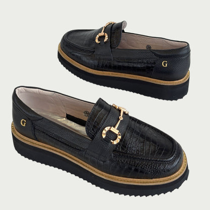 Mocasines en cuero negro 6316XFN