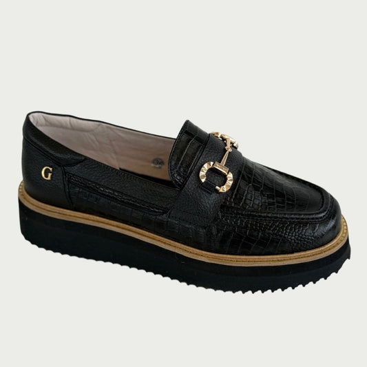 Mocasines en cuero negro 6316XFN