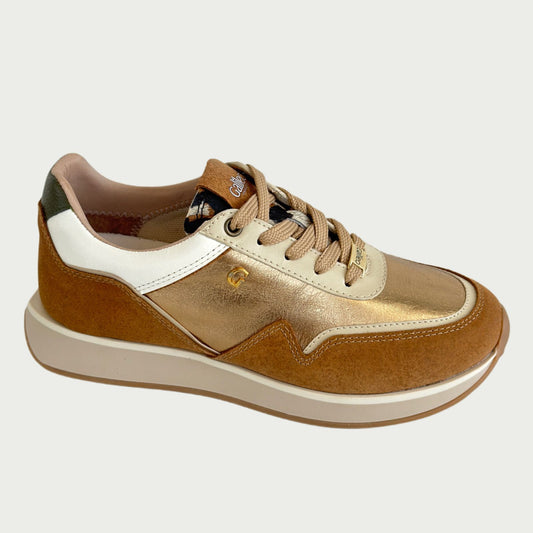 Tennis en cuero dorado x miel Ref: COMFOXPOR