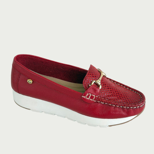 Mocasines en cuero x folia diamante rojo Ref: TUBUXPRJ