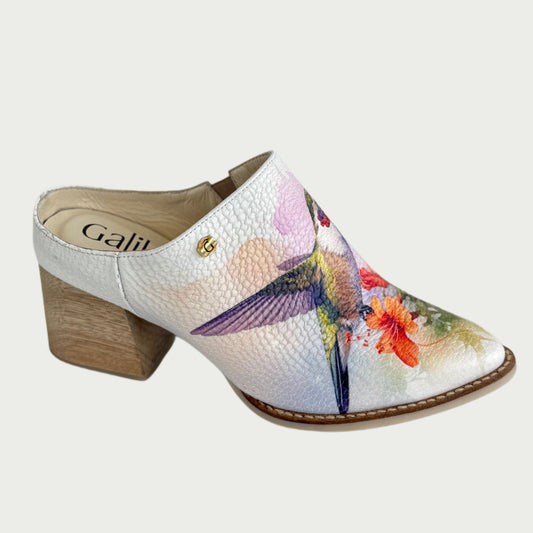Zuecos en cuero colibrí morado Ref: B11XPCOL