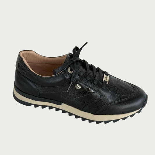 Tennis en cuero negro x folia Ref: T2031XPNG