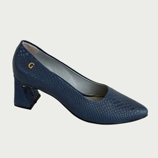 Zapatos en cuero x folia azul Ref: 4750ZPAZ